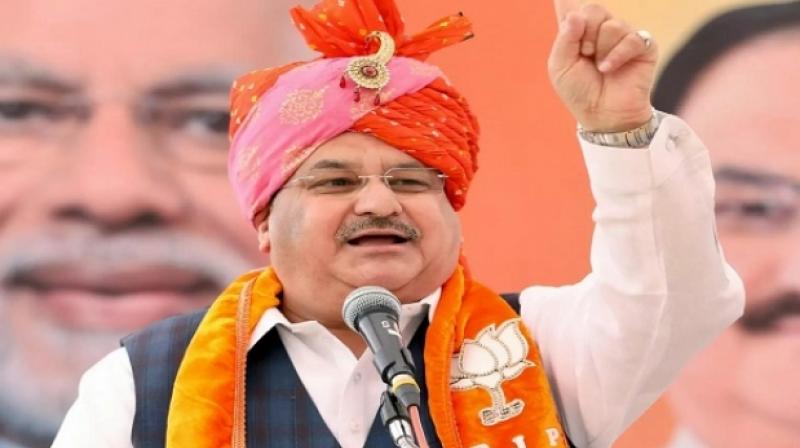Nadda tweeted, a developed Gujarat will be built by voting in large numbers