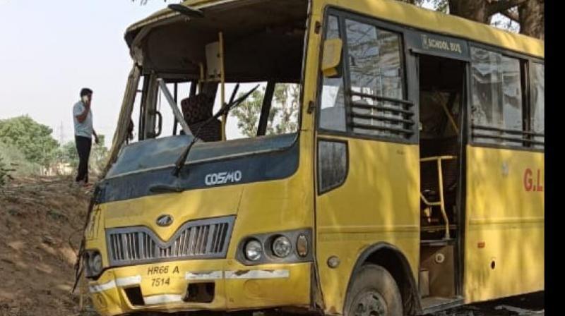  Haryana school bus accident news in  hindi