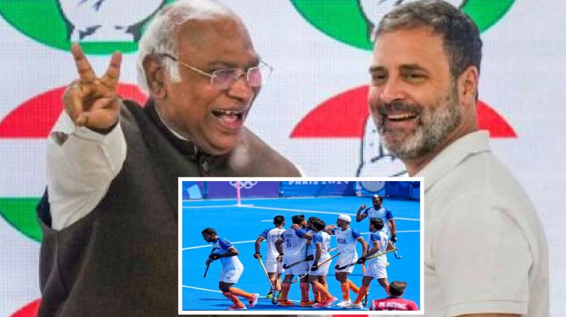 Rahul Gandhi and Kharge congratulated the Indian hockey team on winning the Olympic bronze medal.