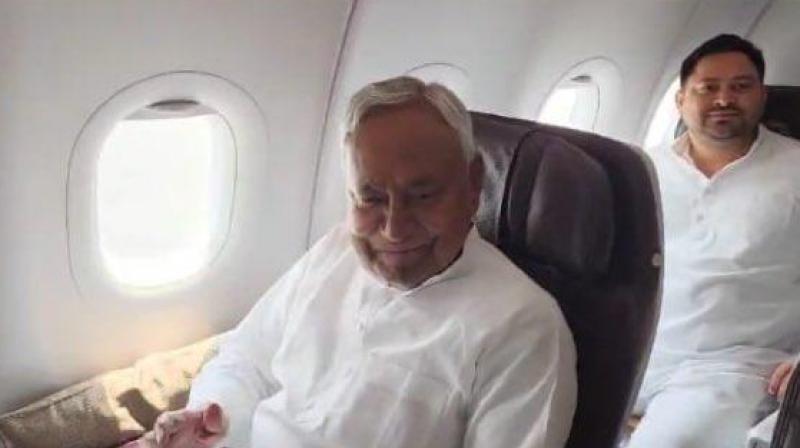 nitish kumar tejashwi yadav came to delhi on the same flight from patna