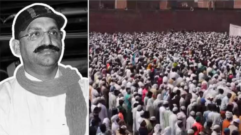 Mukhtar Ansari Burial Chaos Erupts During Burial Rites Of Gangster-Turned-Politician Video
