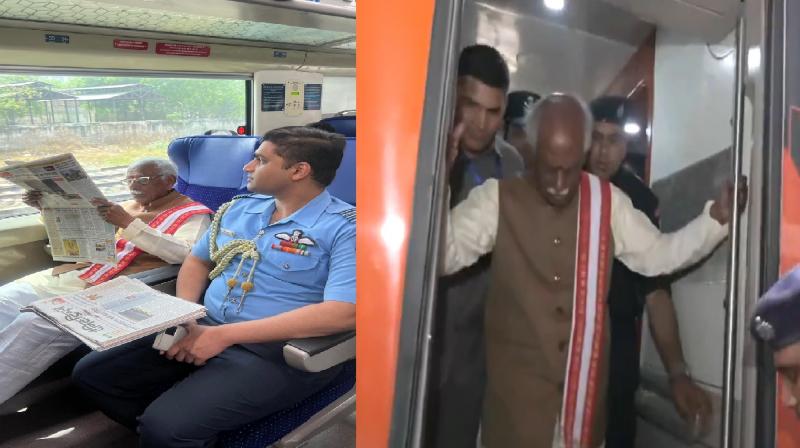 Governor Bandaru Dattatreya traveled in Vande Bharat train news in hindi