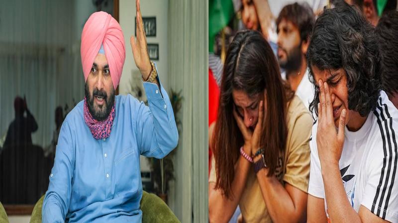 Navjot Sidhu came out in favor of women wrestlers, said- this is a black spot for Indian history