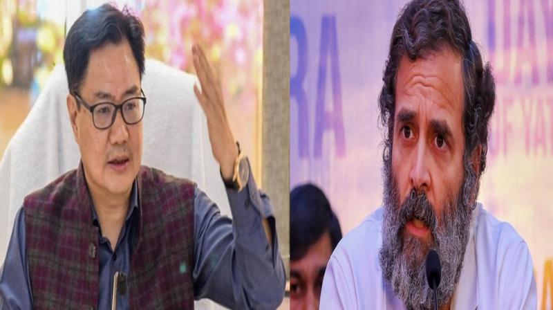 Rahul has become a big cause of embarrassment for the country, he is Indian Army...: Rijiju