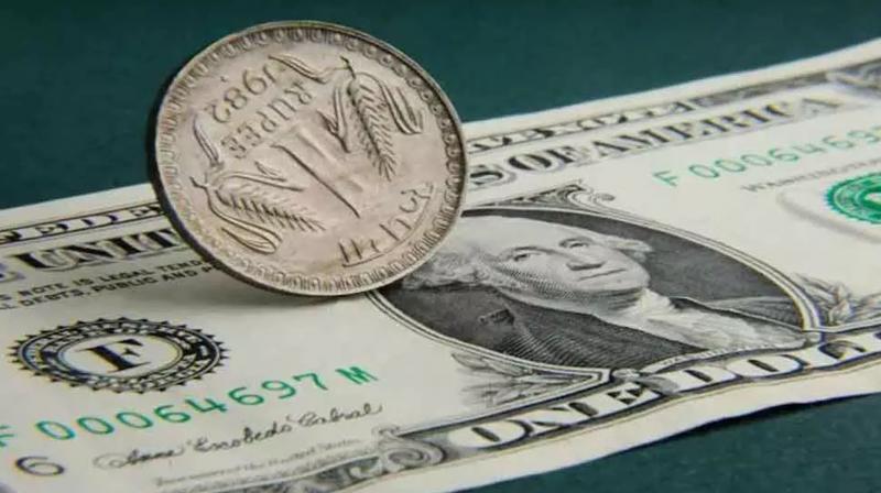 The rupee gained nine paise at 82.73 against the US dollar in early trade.