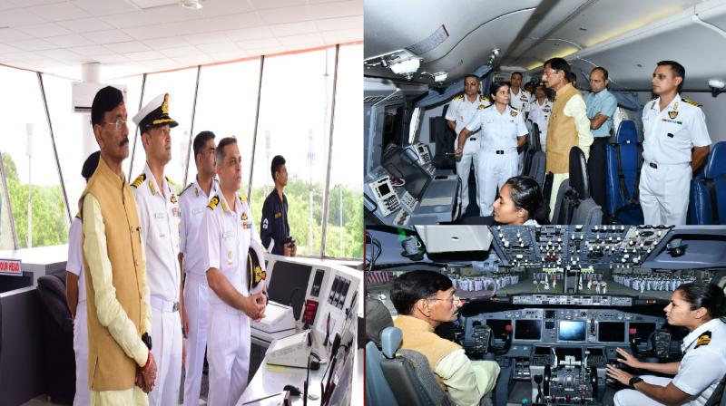 Minister of State for Defense Sanjay Seth visited INS Rajali to review the operational preparedness of the station