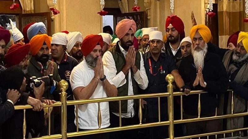 Rahul pays obeisance at Fatehgarh Sahib Gurdwara before beginning of Punjab leg of 'Bharat Jodo Yatra'