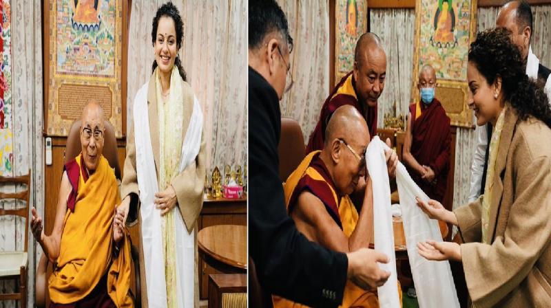 BJP candidate Kangana Ranaut reached Dalai Lama's residence news in hindi