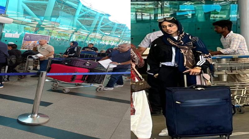 amritpal's wife kirandeep kaur going to london stopped at amritsar airport