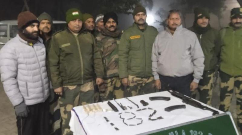 Arms and ammunition recovered from near the international border in Firozpur