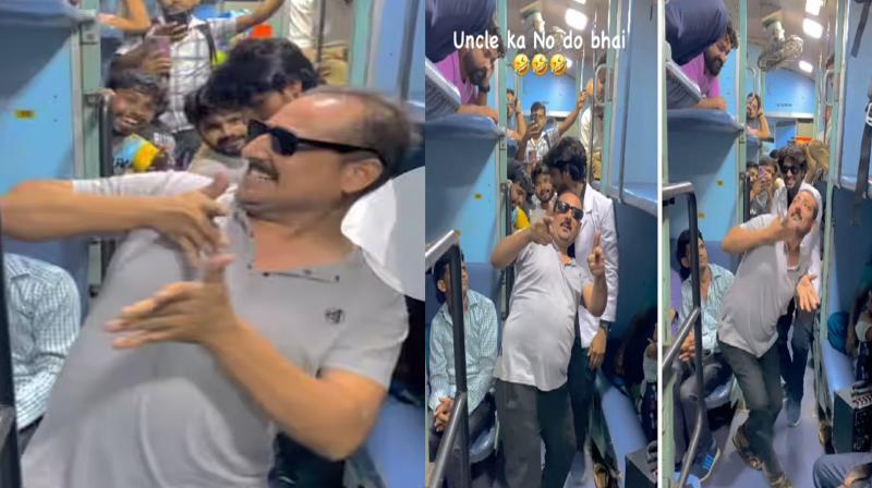 Uncle did a tremendous dance wearing glasses in the train, the entire bogie started laughing, see VIDEO