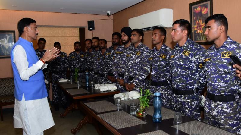 After Operation Chandil success, Naval team was honored by Minister of State for Defense Sanjay Seth