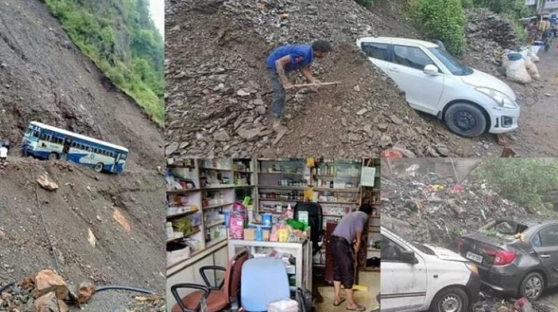 Heavy rains wreak havoc in Himachal Pradesh, many vehicles buried in debris