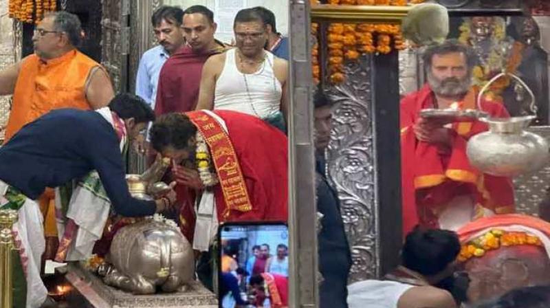 Rahul Gandhi offered prayers at the Mahakal temple in MP