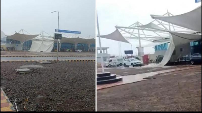 Rajkot Airport Roof Collapsed News in hindi