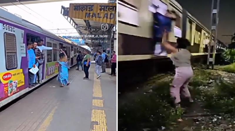 Viral Video: Video of Malad station went viral, see how the woman was dancing, risking her life news in hindi