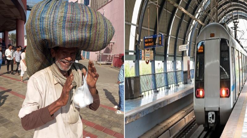 Due to dirty clothes, an elderly farmer was stopped from traveling in the metro
