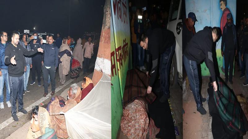 Tejashwi distributed blankets to the homeless people facing the cold in Patna.