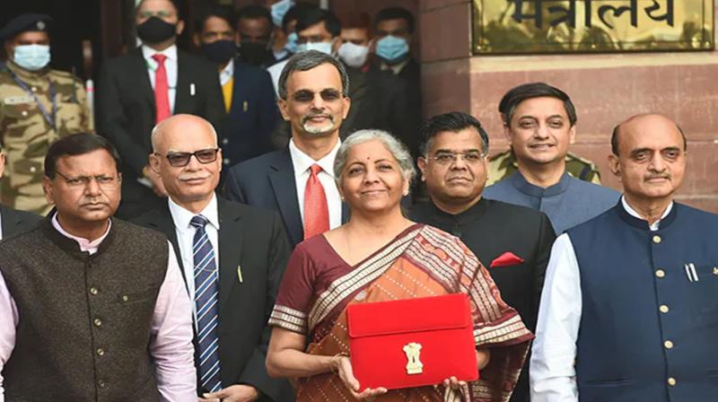 Sitharaman reached Parliament carrying a tablet in a red bag to present the budget