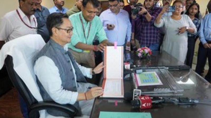 Rijiju takes charge of Ministry of Earth Sciences( फोटो साभार-PTI)