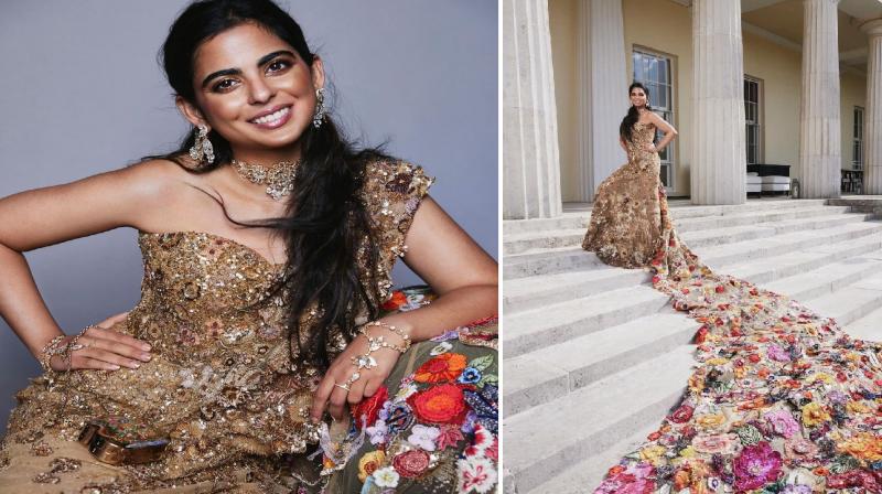 Isha Ambani gown decorated with flowers and butterflies Met Gala news in hindi