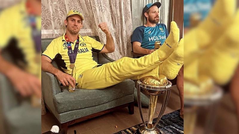 Mitchell Marsh's statement on stepping on the World Cup trophy
