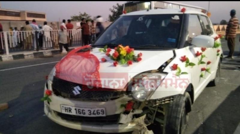 Abohar Accident News in hindi  bride and groom's car met with an accident