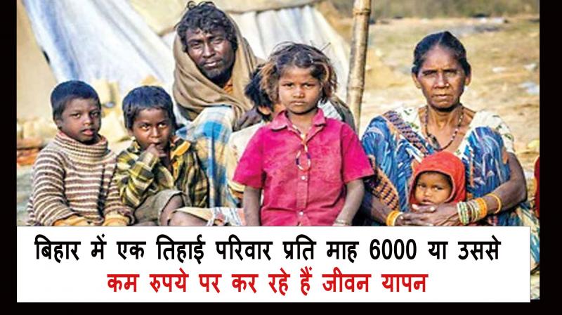 Bihar News: One third of the families in Bihar are living on six thousand rupees or less per month.