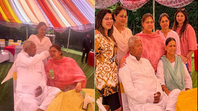 Lalu Prasad Yadav celebrated Holi with wife Rabri Devi and daughters, gave best wishes