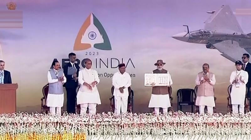 Modi inaugurates 14th edition of 'Aero India' in Bengaluru ( फोटोसाभार PTI)