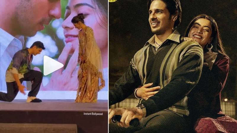 Now Siddharth Malhotra's heart came on Rashmika Mandana, expressed love by sitting on his knees in front of everyone