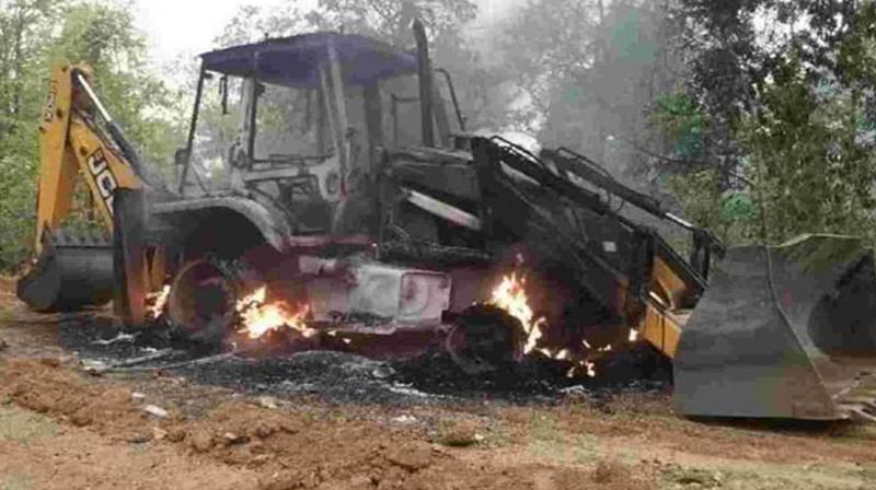 Jharkhand: Maoists beat up private company employees, set six vehicles on fire