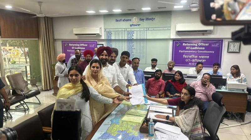 Congress party candidate from Ludhiana Raja Waring filed his nomination papers