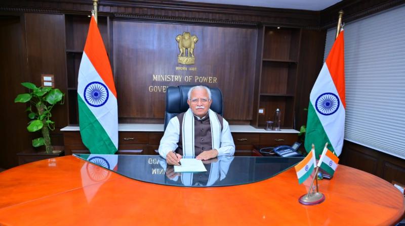 Manohar Lal Khattar took charge as Union Energy Minister news in hindi