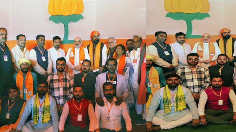 Amit Shah met members of BJP social media, Bihar team