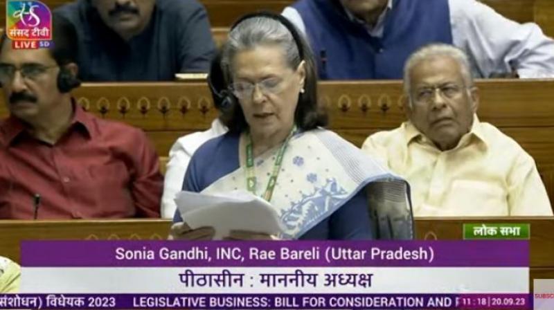 Sonia Gandhi supported Nari Shakti Vandan Bill