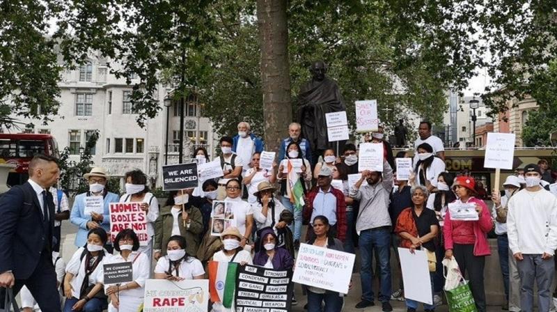 Demonstration in London over Manipur violence, women take out silent march