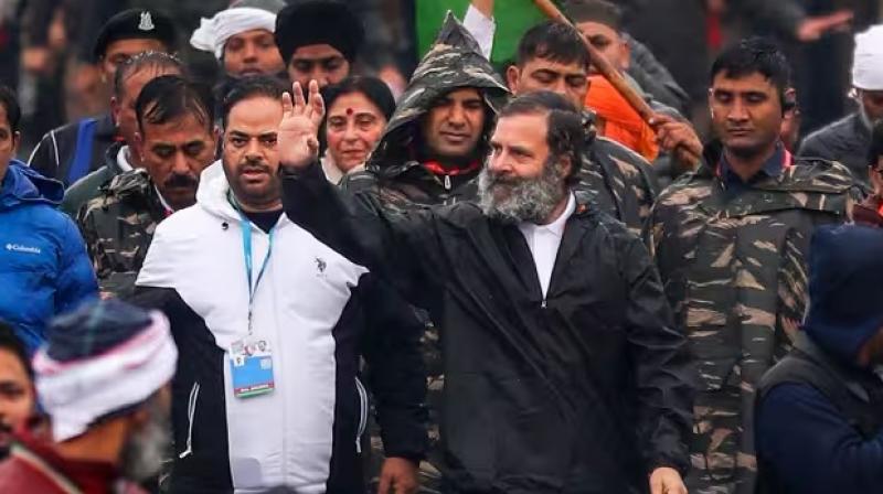 Rahul's 'Bharat Jodo Yatra' goes ahead amid rain in Jammu and Kashmir's Ramban