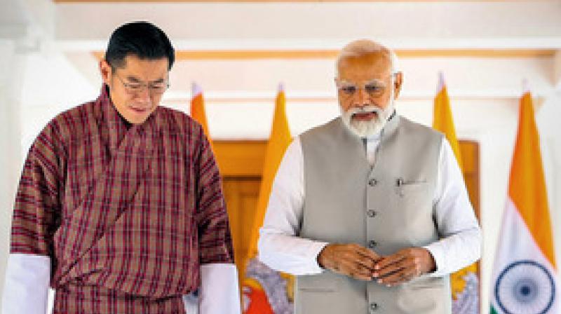 PM Narendra Modi discusses further deepening of bilateral relations with the King of Bhutan
