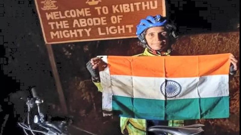 Woman creates record by cycling alone from Gujarat to Arunachal Pradesh in 14 days