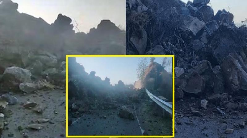 Landslide on Shimla-Kalka road, NH-5 blocked for vehicular movement news in hindi
