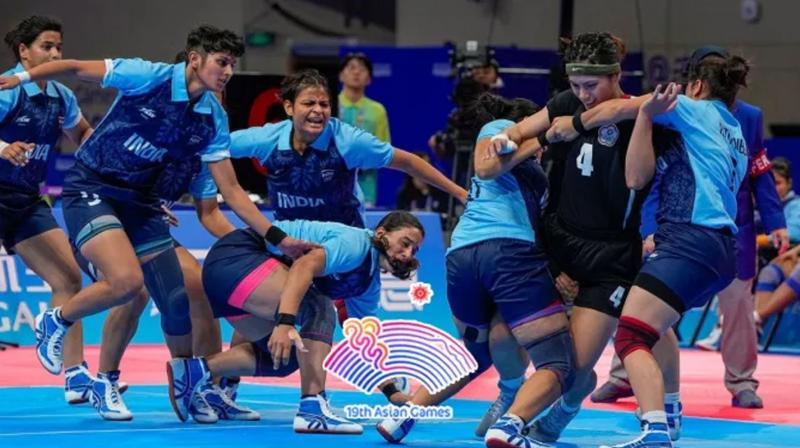  Indian women's Kabaddi team played a 34-34 draw with Chinese Taipei