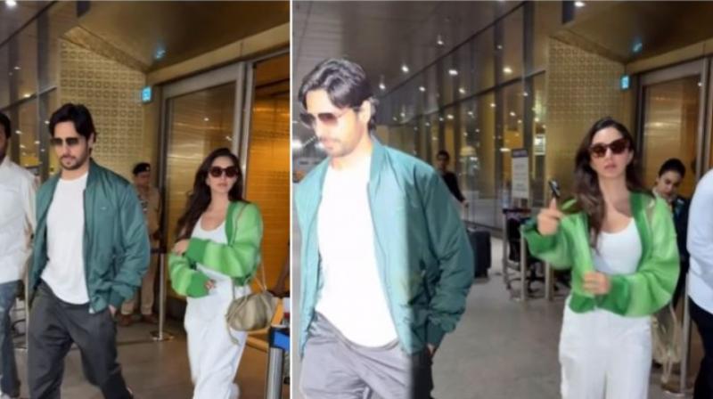 Siddharth Malhotra was seen leading his wife Kiara Advani at the airport cute moment video went viral